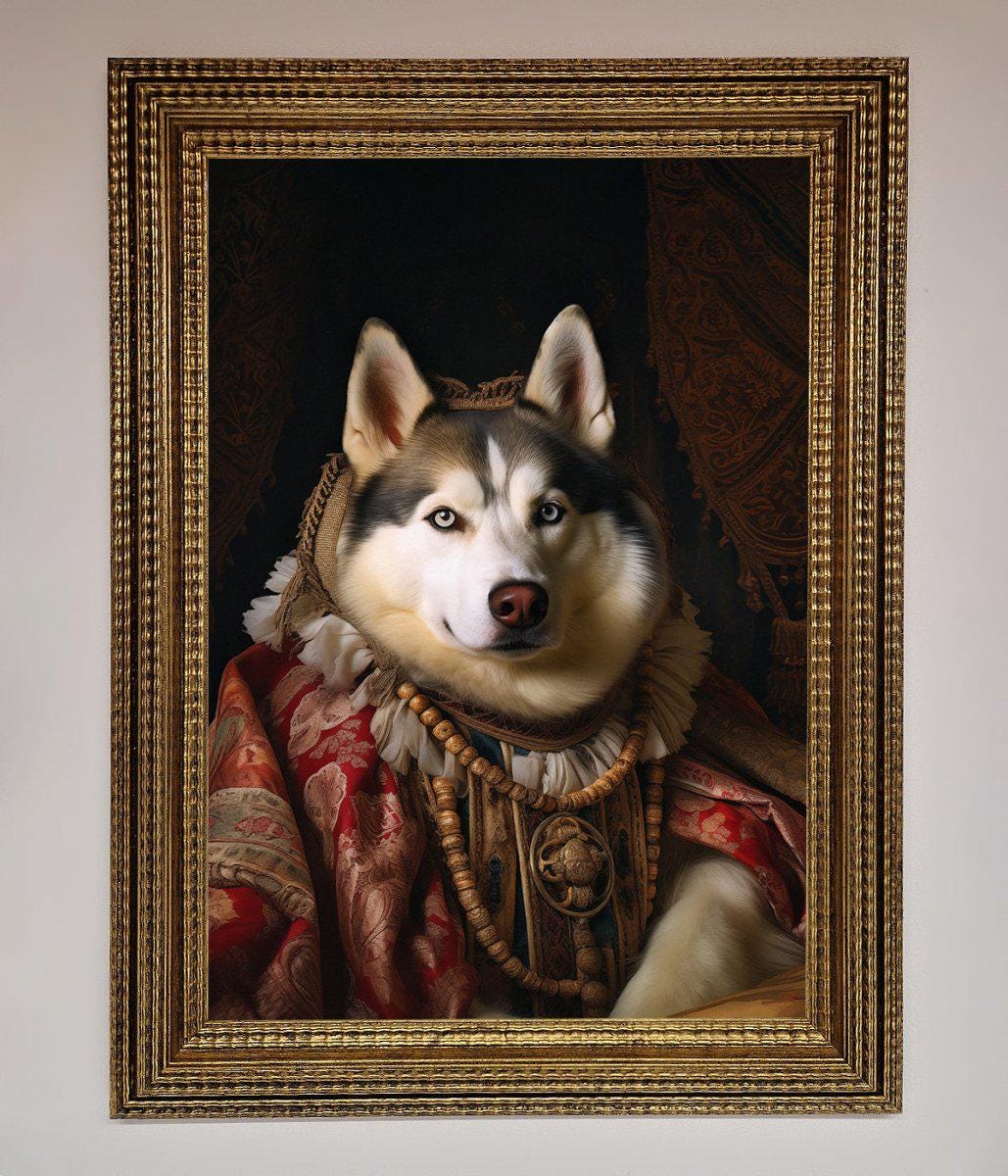 Renaissance Husky Framed Print