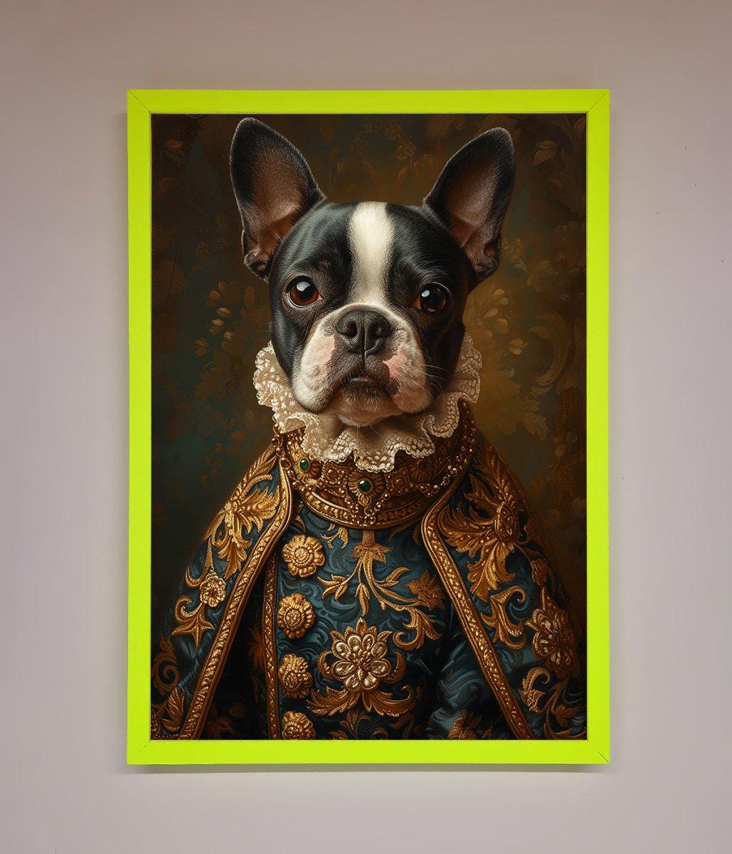 Renaissance French Bulldog Framed Print