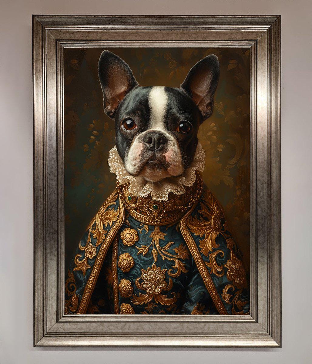 Renaissance French Bulldog Framed Print