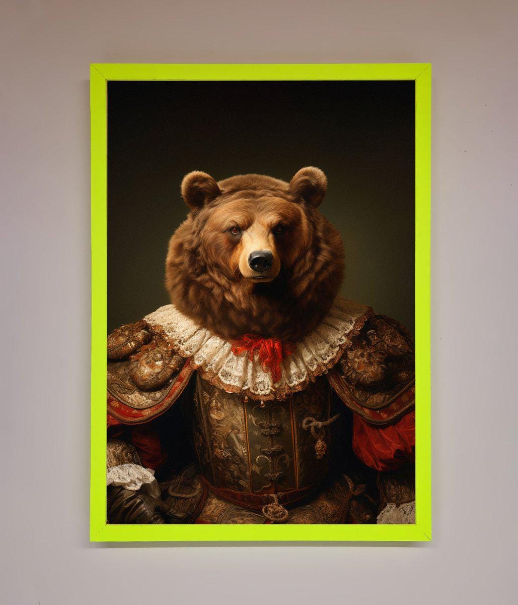 Rennaissance Bear Framed Poster
