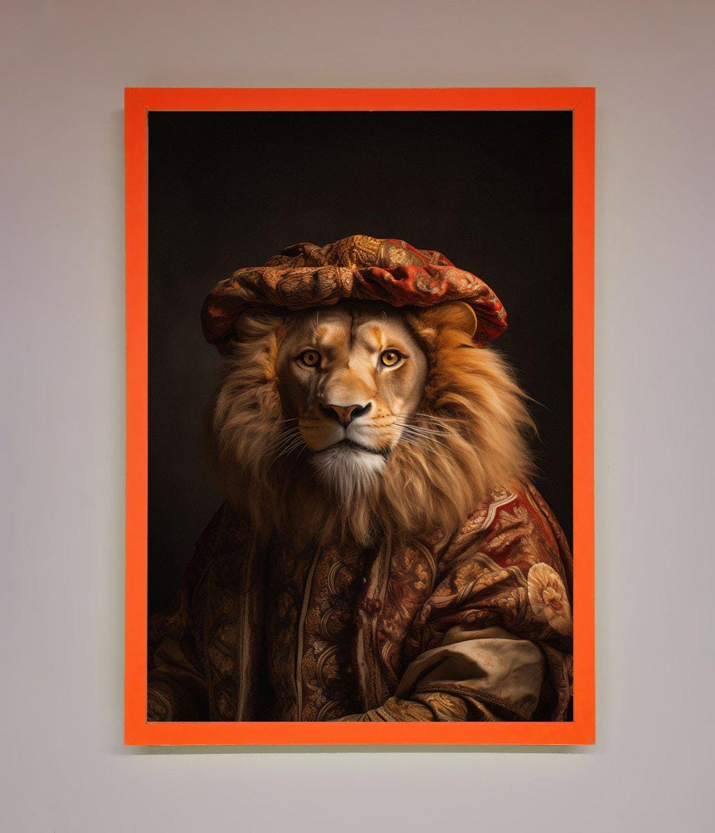 Renaissance Lion Framed Wall Art
