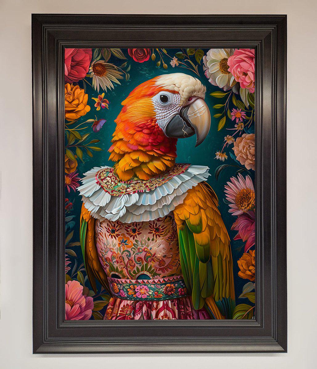 Parrot Renaissance Stare Framed Wall Art