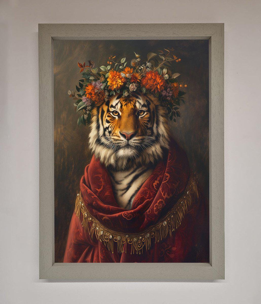 Renaissance Tiger Framed Wall Art