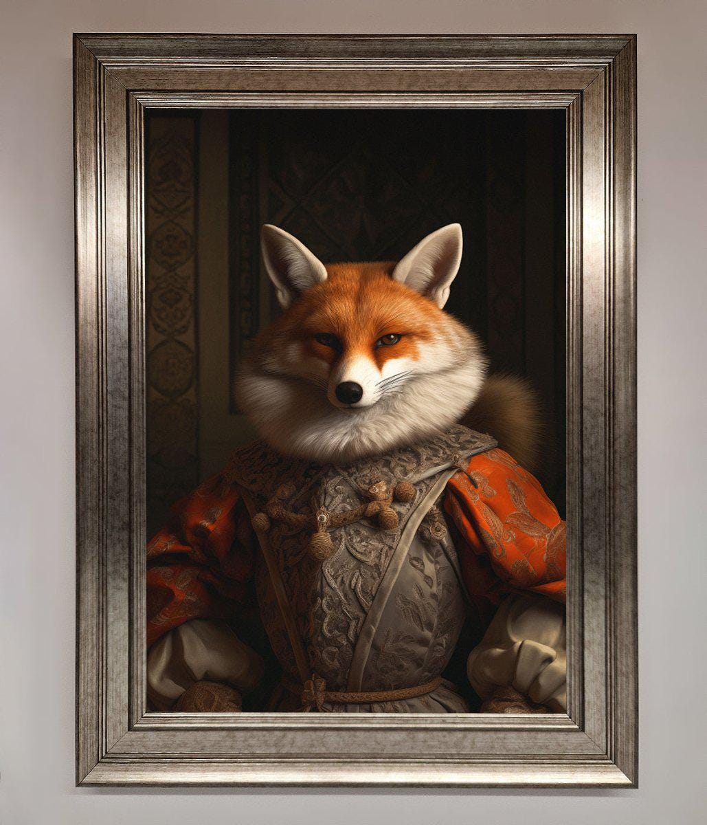 Renaissance Fox Framed Poster