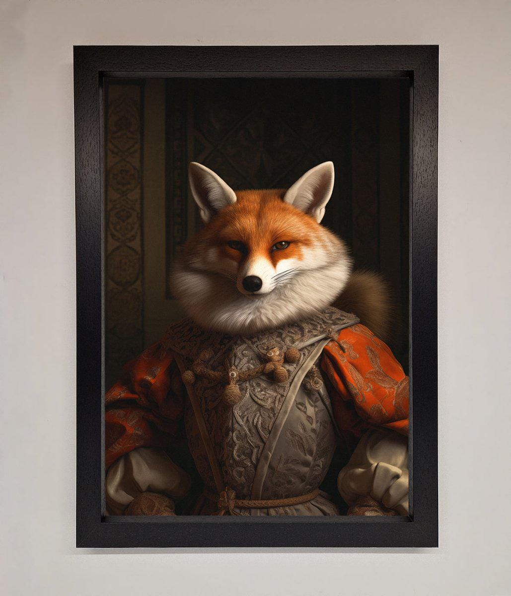 Renaissance Fox Framed Poster