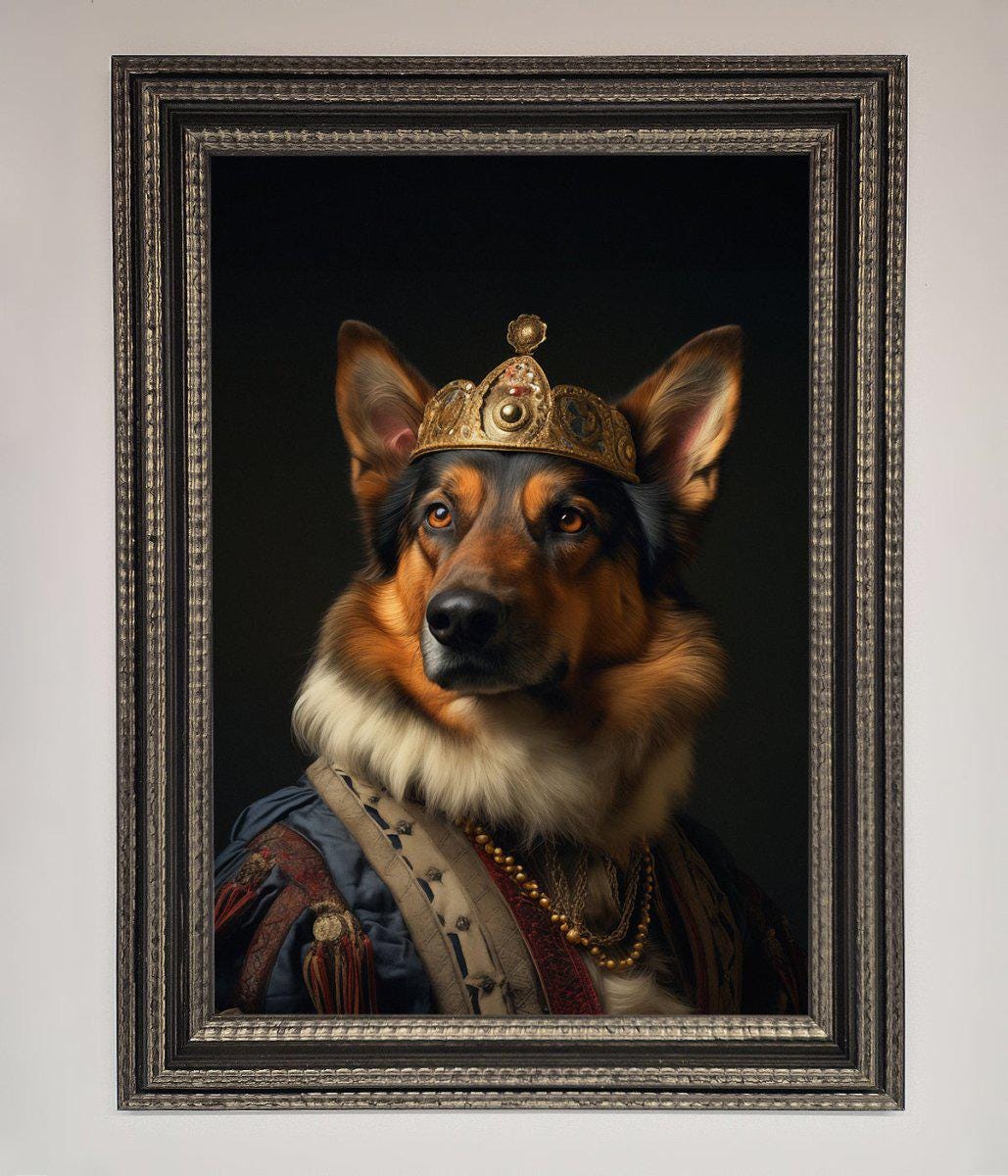Renaissance German Shepherd Framed Wall Art