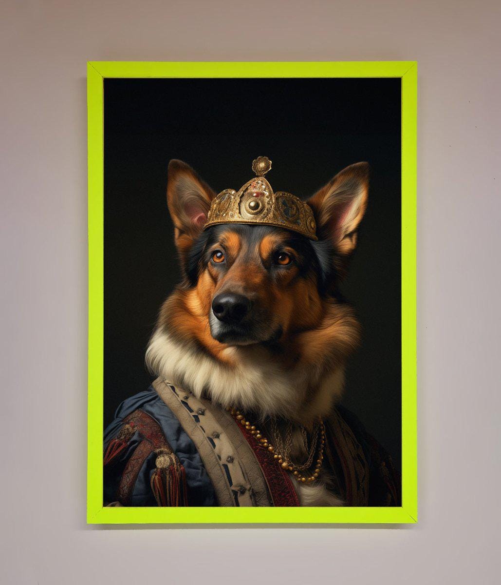 Renaissance German Shepherd Framed Wall Art