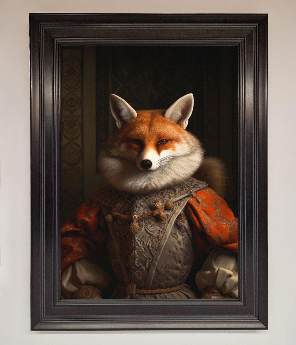 Renaissance Fox Framed Poster