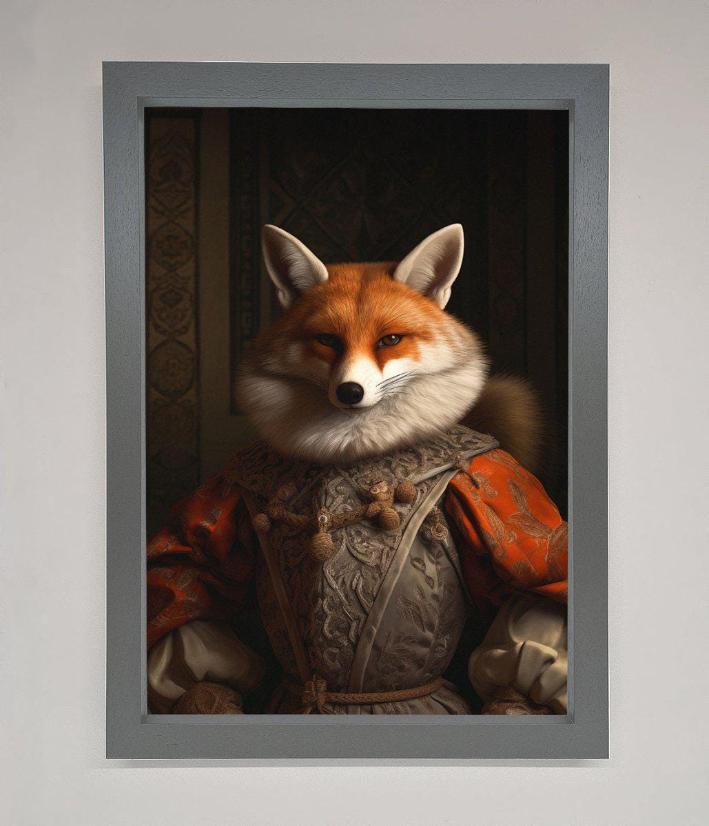 Renaissance Fox Framed Poster